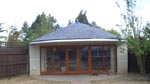 Round roof, slate and lead
